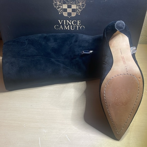Vince Camuto suede heel boots rhinestones Carlyma sz 8.5 FINAL - Picture 11 of 17